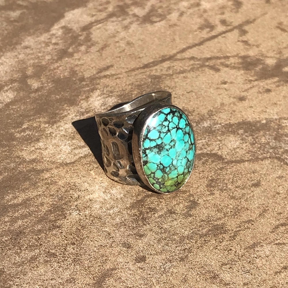 Unisex Turquoise & Silver Ring.